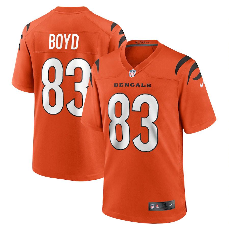 Men Cincinnati Bengals 83 Tyler Boyd Nike Orange Game NFL Jersey